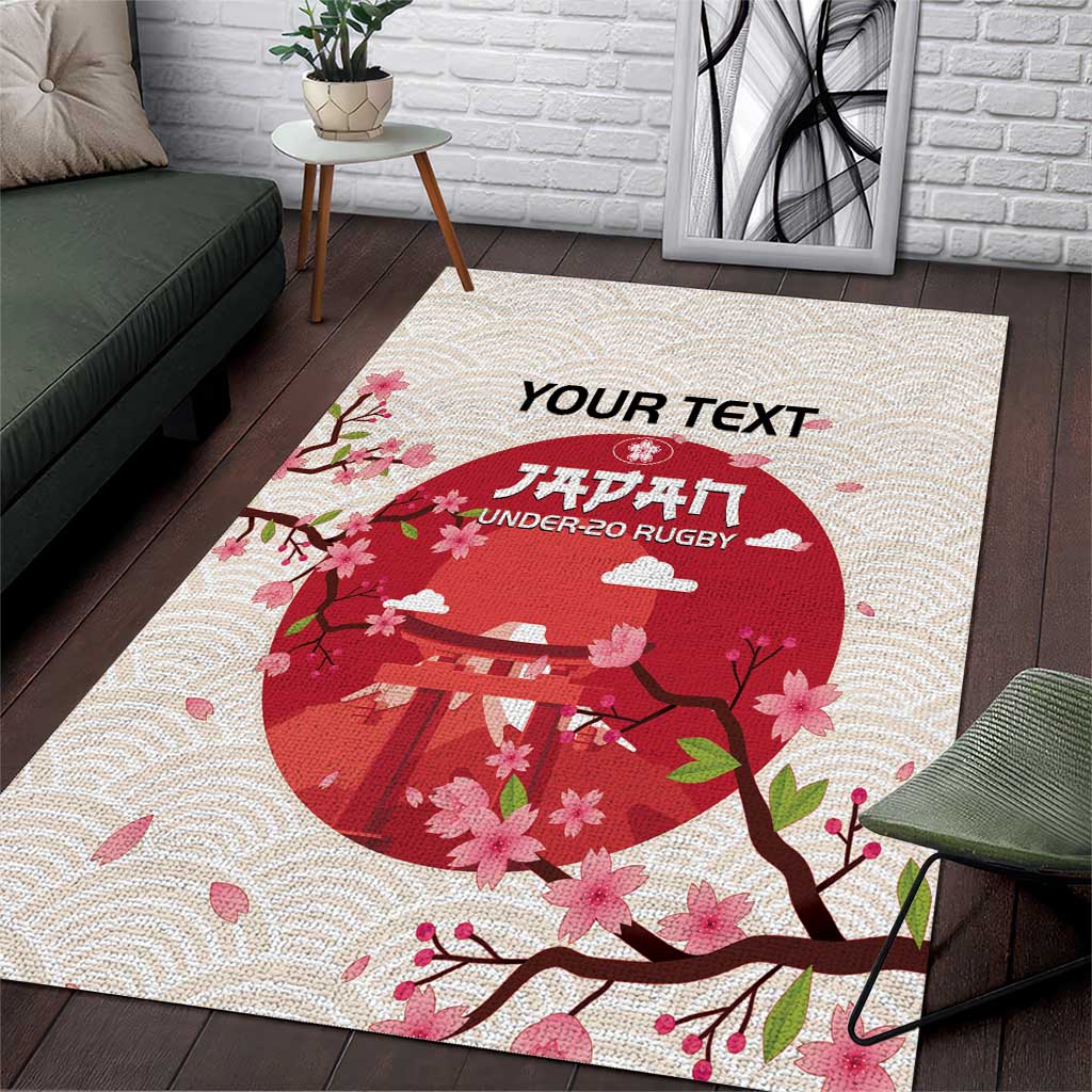 Custom Japan Rugby Area Rug 2024 Go Champions Cherry Blossoms - Wonder Print Shop