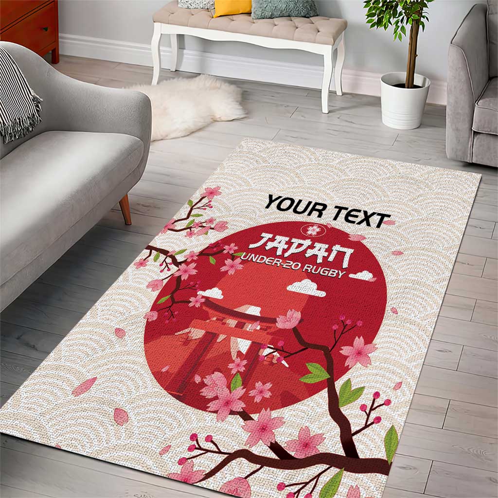 Custom Japan Rugby Area Rug 2024 Go Champions Cherry Blossoms - Wonder Print Shop