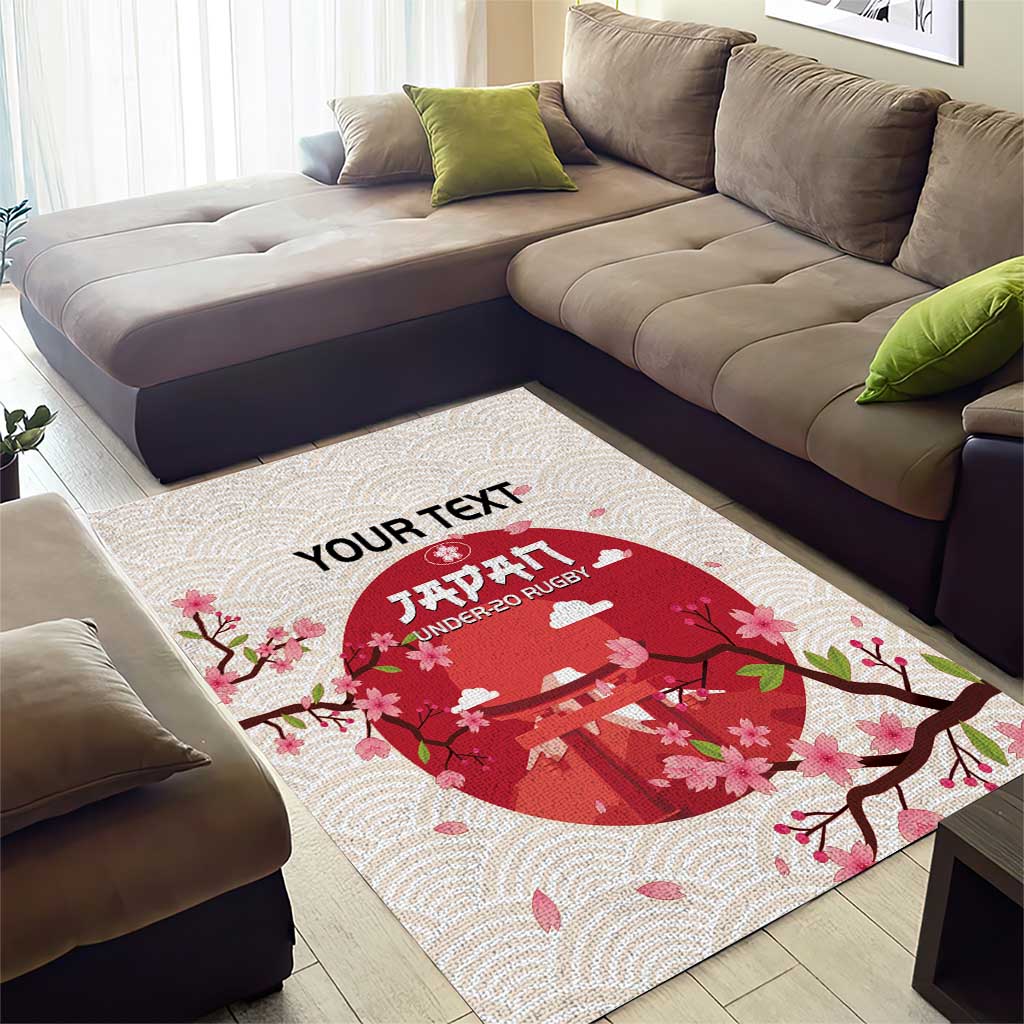 Custom Japan Rugby Area Rug 2024 Go Champions Cherry Blossoms - Wonder Print Shop