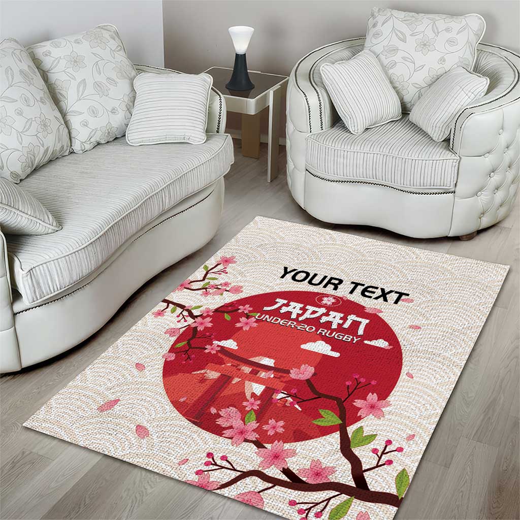 Custom Japan Rugby Area Rug 2024 Go Champions Cherry Blossoms - Wonder Print Shop