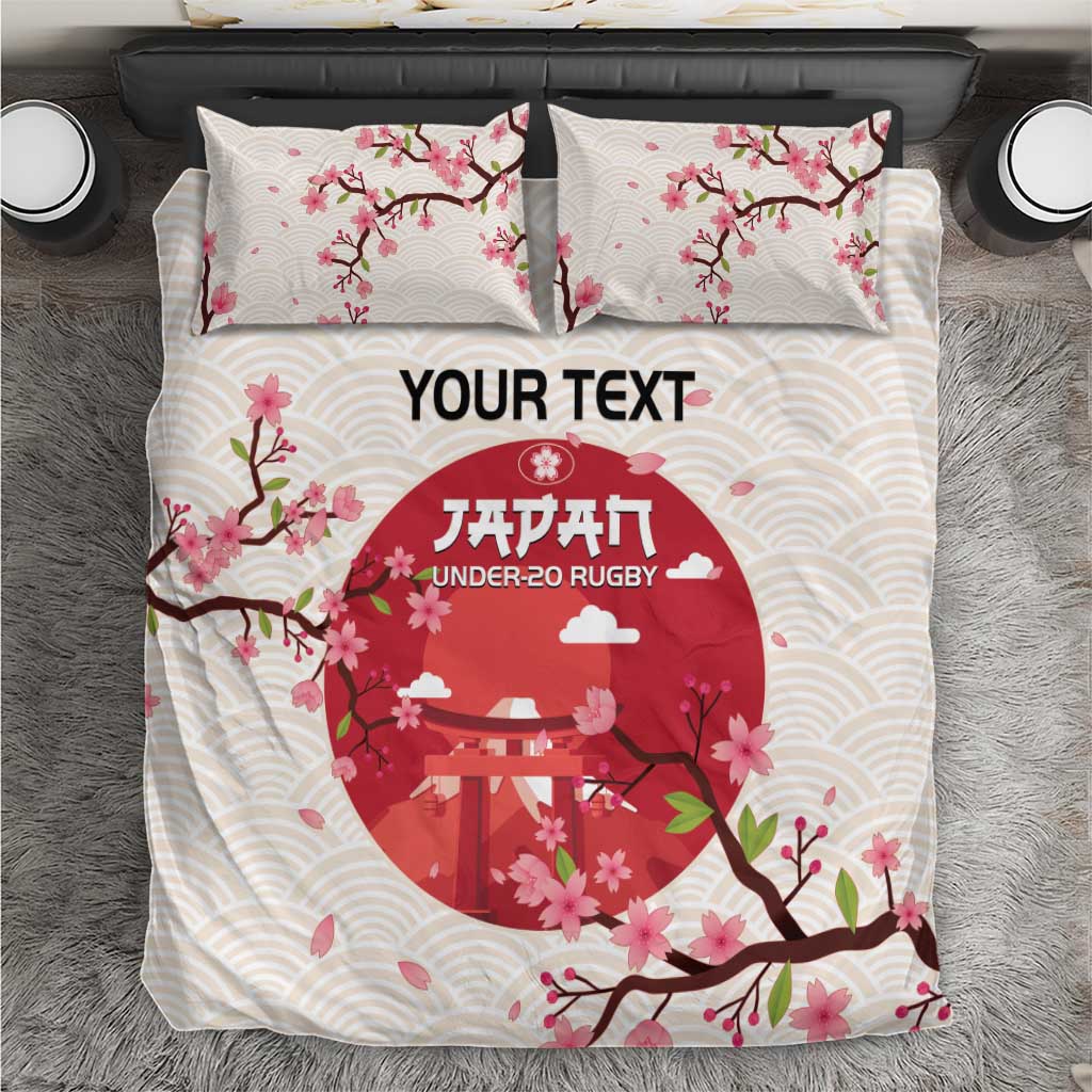 Custom Japan Rugby Bedding Set 2024 Go Champions Cherry Blossoms - Wonder Print Shop