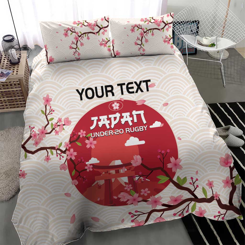 Custom Japan Rugby Bedding Set 2024 Go Champions Cherry Blossoms - Wonder Print Shop