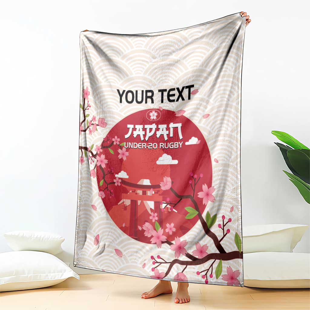 Custom Japan Rugby Blanket 2024 Go Champions Cherry Blossoms