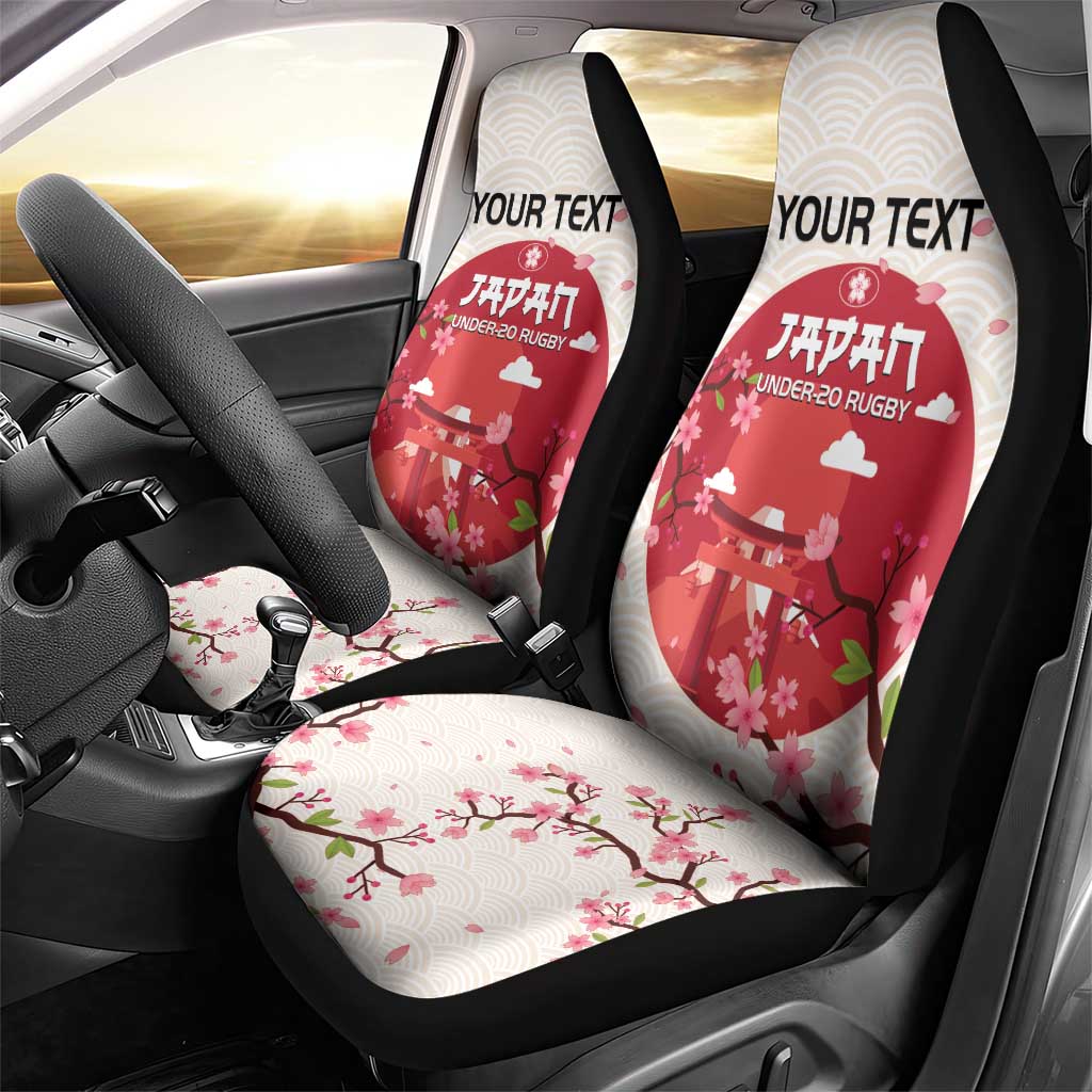 Custom Japan Rugby Car Seat Cover 2024 Go Champions Cherry Blossoms - Wonder Print Shop