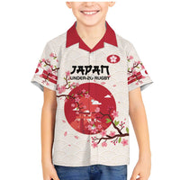 Custom Japan Rugby Family Matching Mermaid Dress and Hawaiian Shirt 2024 Go Champions Cherry Blossoms - Wonder Print Shop