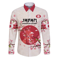 Custom Japan Rugby Family Matching Off The Shoulder Long Sleeve Dress and Hawaiian Shirt 2024 Go Champions Cherry Blossoms - Wonder Print Shop