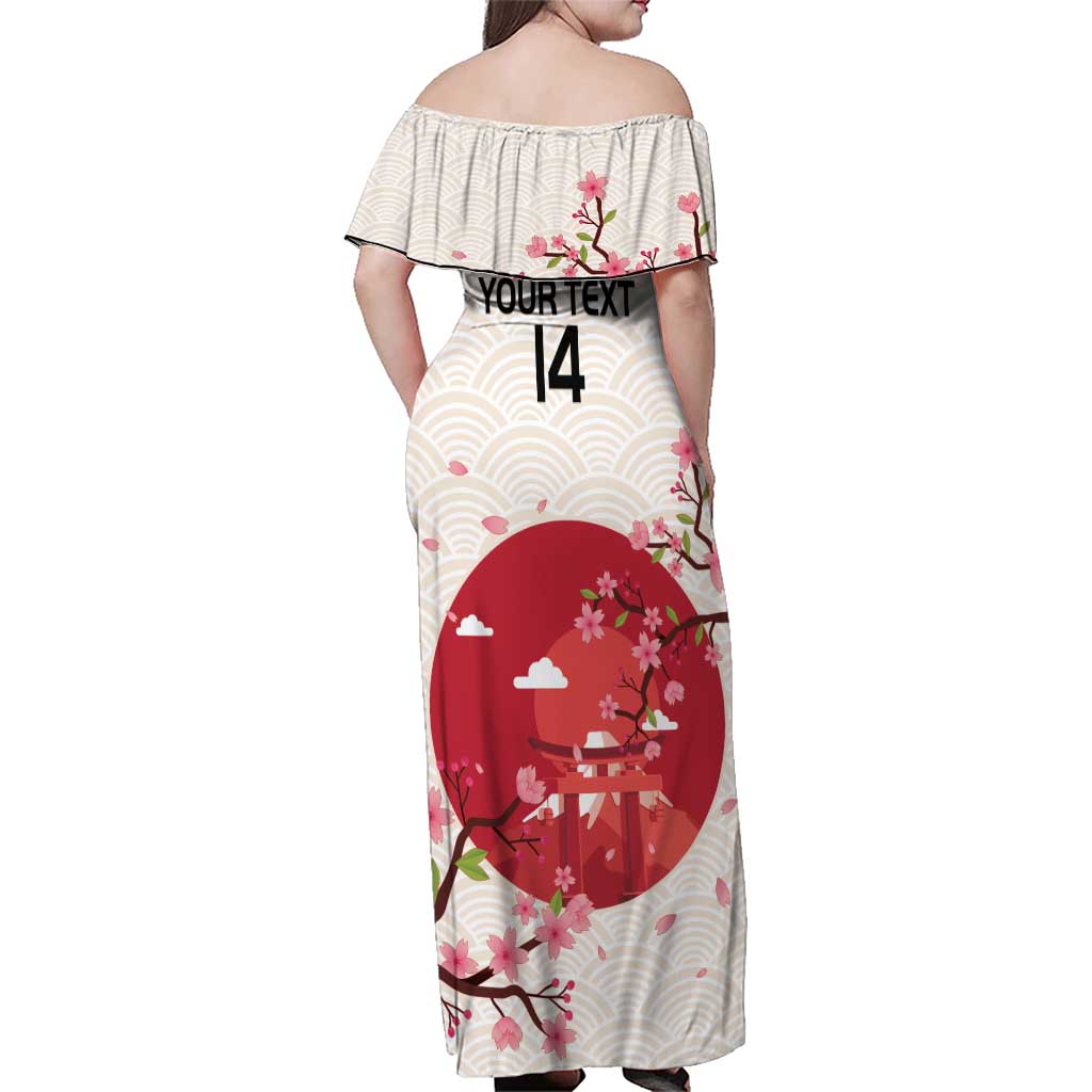 Custom Japan Rugby Family Matching Off Shoulder Maxi Dress and Hawaiian Shirt 2024 Go Champions Cherry Blossoms - Wonder Print Shop