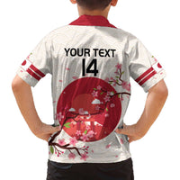 Custom Japan Rugby Family Matching Off Shoulder Short Dress and Hawaiian Shirt 2024 Go Champions Cherry Blossoms - Wonder Print Shop