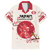Custom Japan Rugby Family Matching Off Shoulder Short Dress and Hawaiian Shirt 2024 Go Champions Cherry Blossoms - Wonder Print Shop