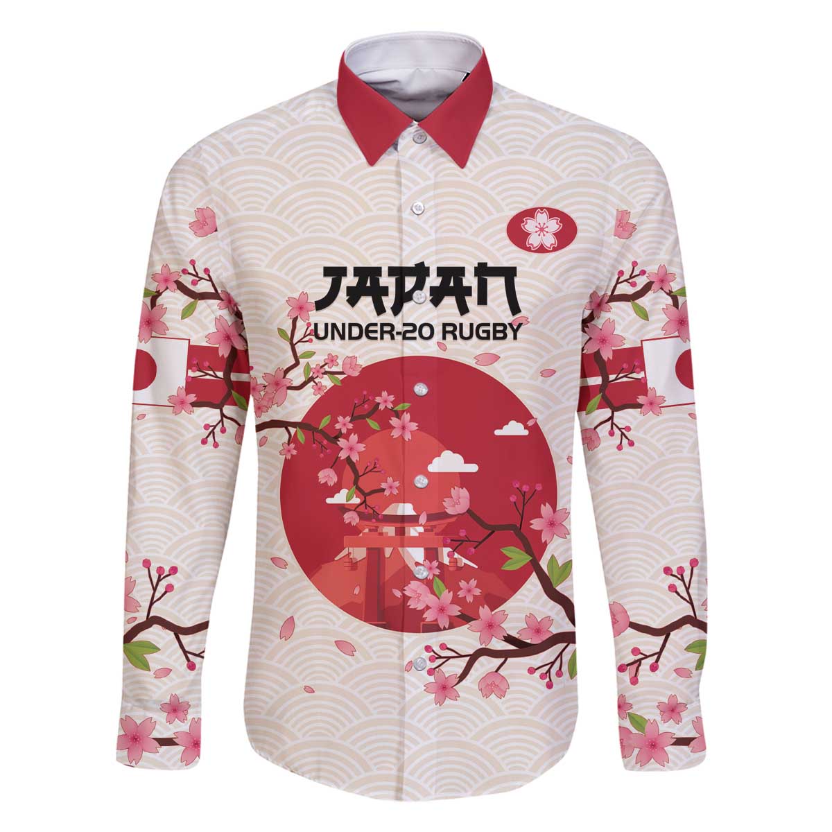 Custom Japan Rugby Family Matching Off Shoulder Short Dress and Hawaiian Shirt 2024 Go Champions Cherry Blossoms - Wonder Print Shop