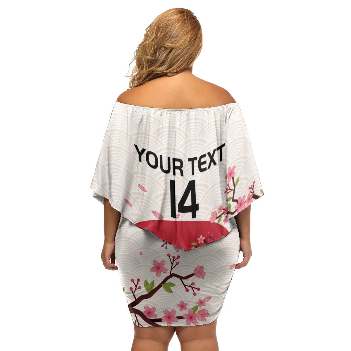 Custom Japan Rugby Family Matching Off Shoulder Short Dress and Hawaiian Shirt 2024 Go Champions Cherry Blossoms - Wonder Print Shop