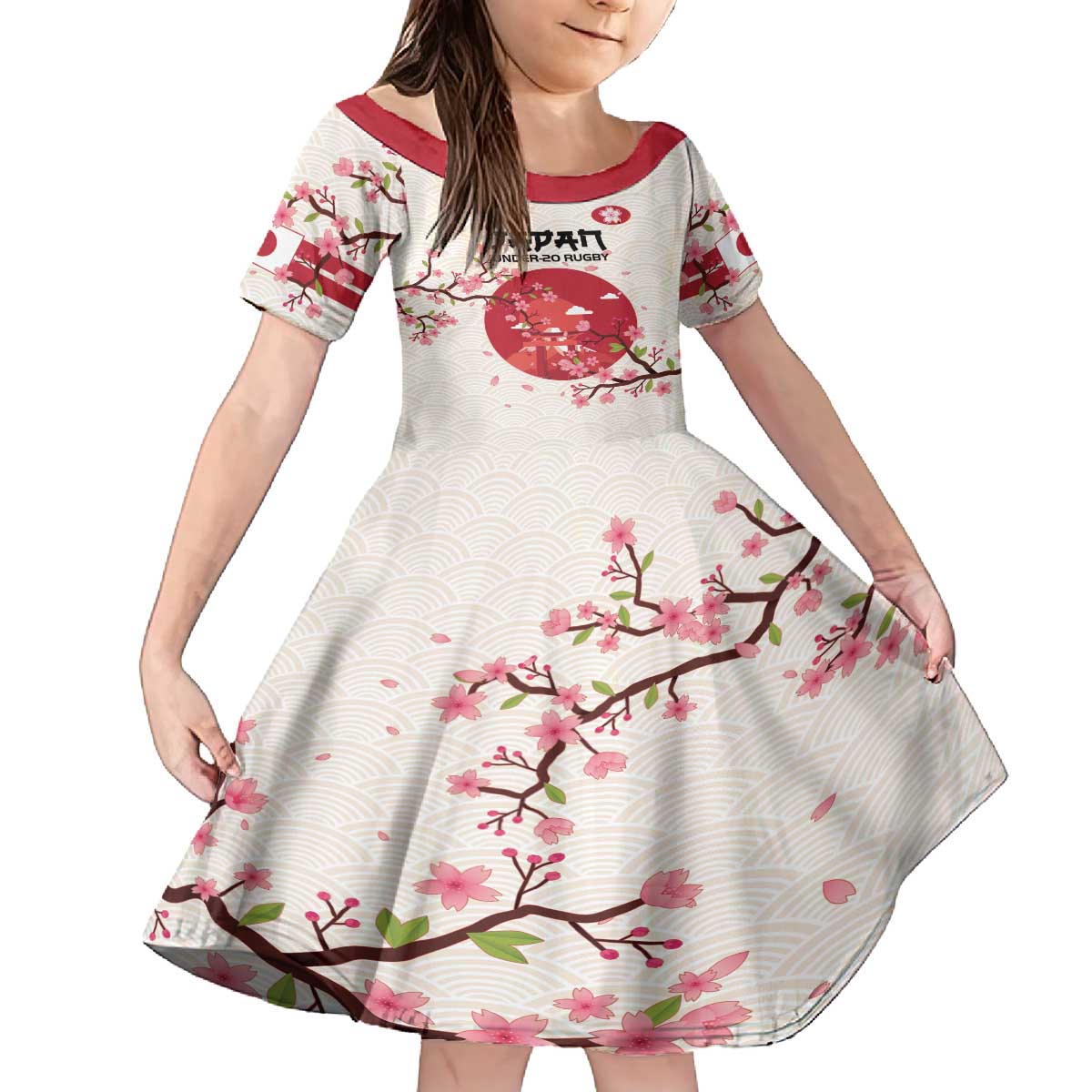 Custom Japan Rugby Family Matching Puletasi and Hawaiian Shirt 2024 Go Champions Cherry Blossoms - Wonder Print Shop