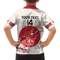 Custom Japan Rugby Family Matching Short Sleeve Bodycon Dress and Hawaiian Shirt 2024 Go Champions Cherry Blossoms - Wonder Print Shop