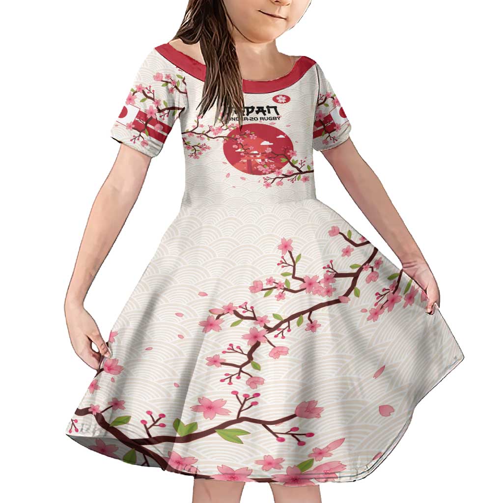 Custom Japan Rugby Family Matching Short Sleeve Bodycon Dress and Hawaiian Shirt 2024 Go Champions Cherry Blossoms - Wonder Print Shop