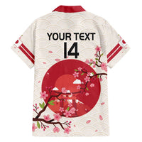Custom Japan Rugby Family Matching Short Sleeve Bodycon Dress and Hawaiian Shirt 2024 Go Champions Cherry Blossoms - Wonder Print Shop