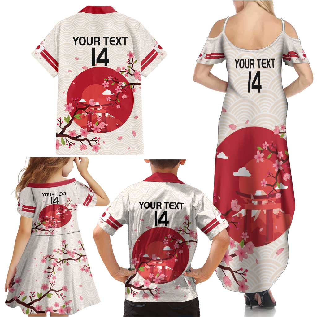 Custom Japan Rugby Family Matching Summer Maxi Dress and Hawaiian Shirt 2024 Go Champions Cherry Blossoms - Wonder Print Shop