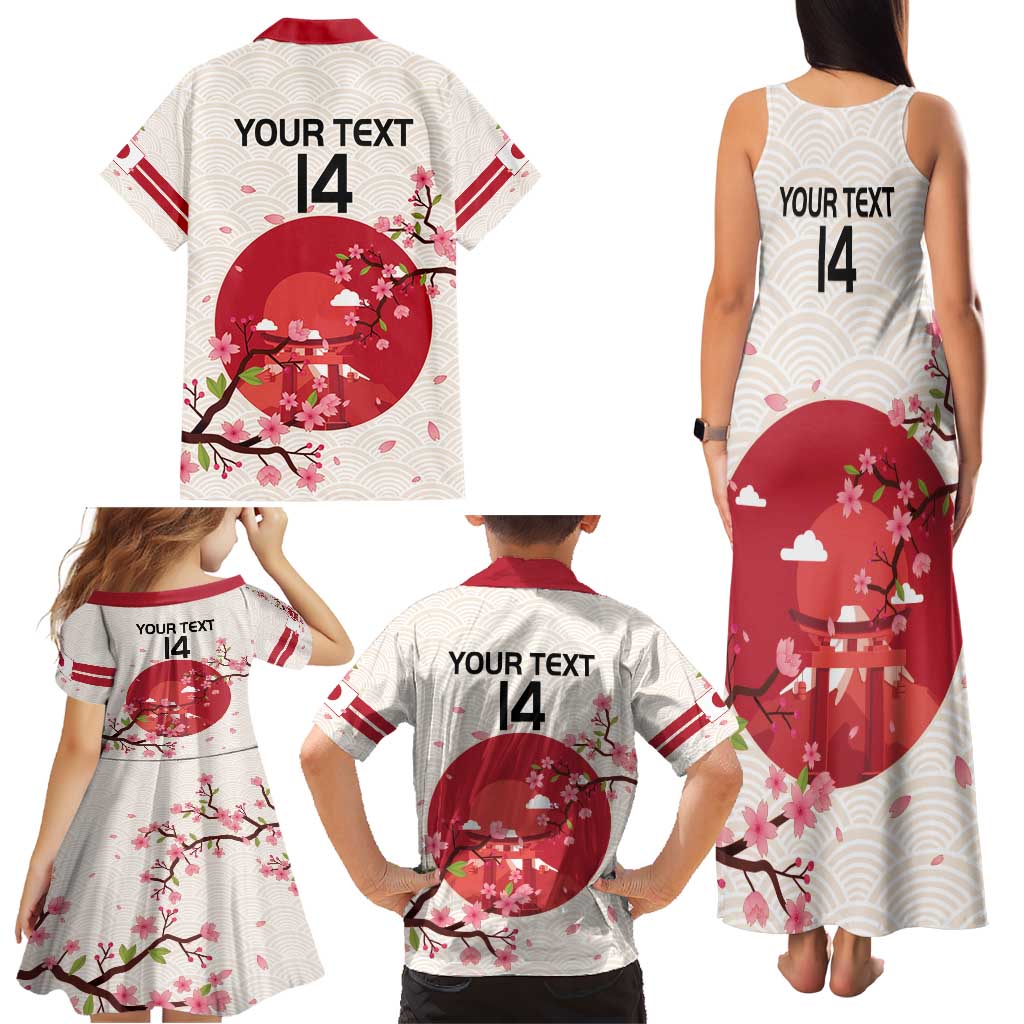Custom Japan Rugby Family Matching Tank Maxi Dress and Hawaiian Shirt 2024 Go Champions Cherry Blossoms - Wonder Print Shop