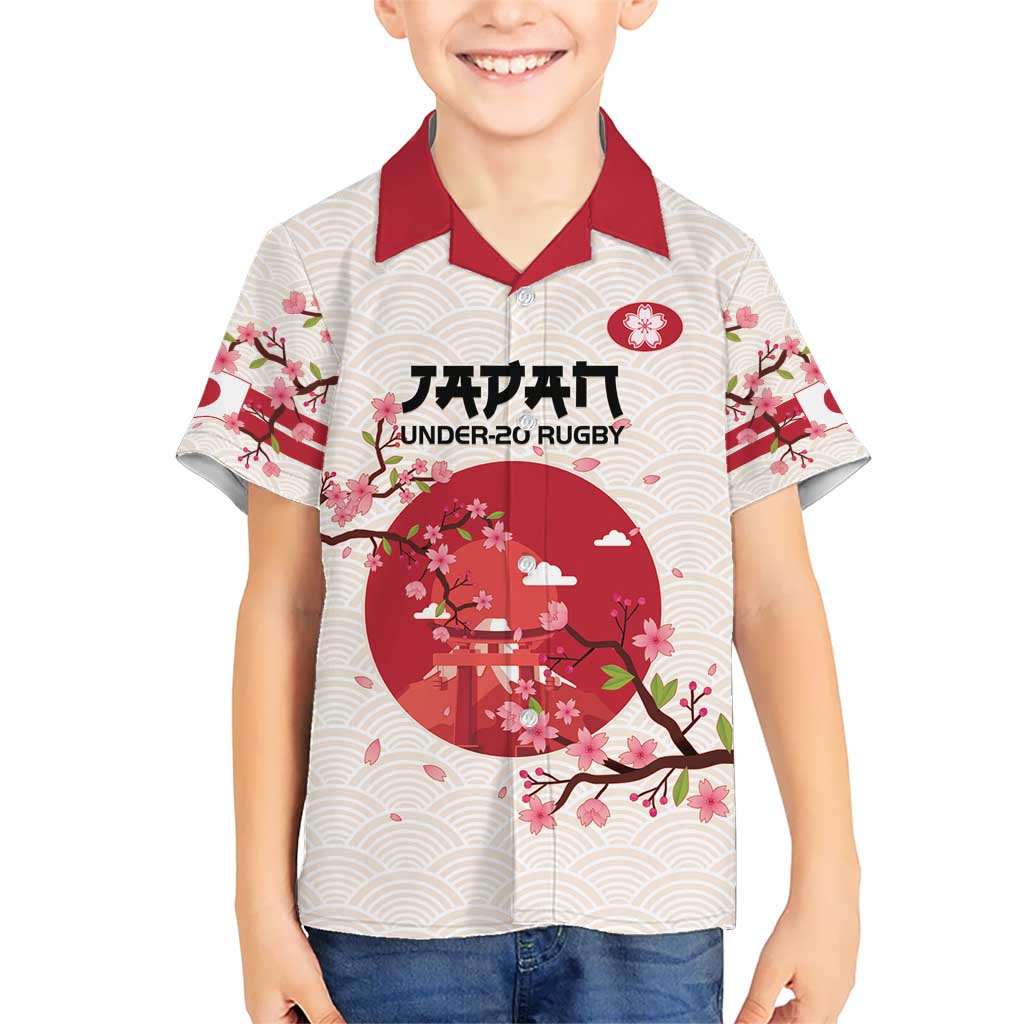 Custom Japan Rugby Kid Hawaiian Shirt 2024 Go Champions Cherry Blossoms - Wonder Print Shop