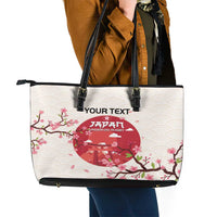 Custom Japan Rugby Leather Tote Bag 2024 Go Champions Cherry Blossoms - Wonder Print Shop