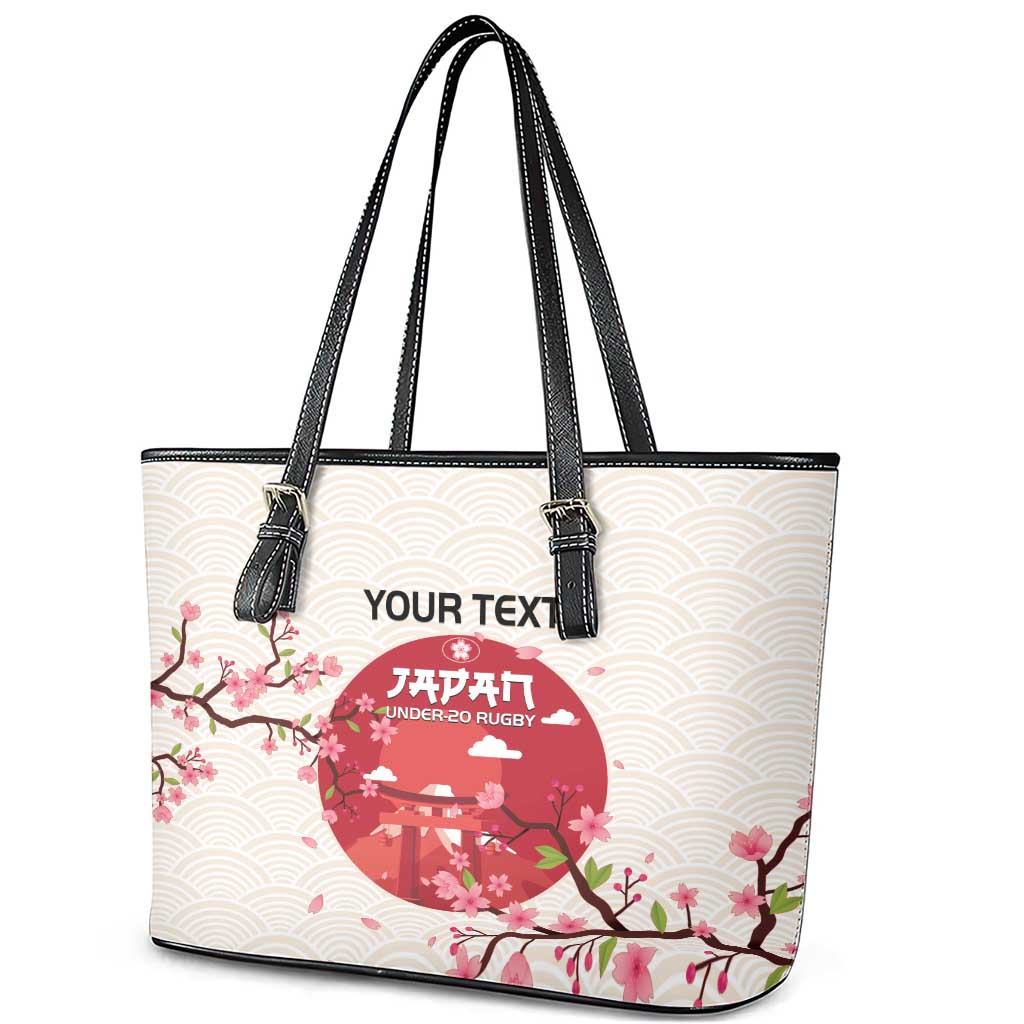 Custom Japan Rugby Leather Tote Bag 2024 Go Champions Cherry Blossoms - Wonder Print Shop