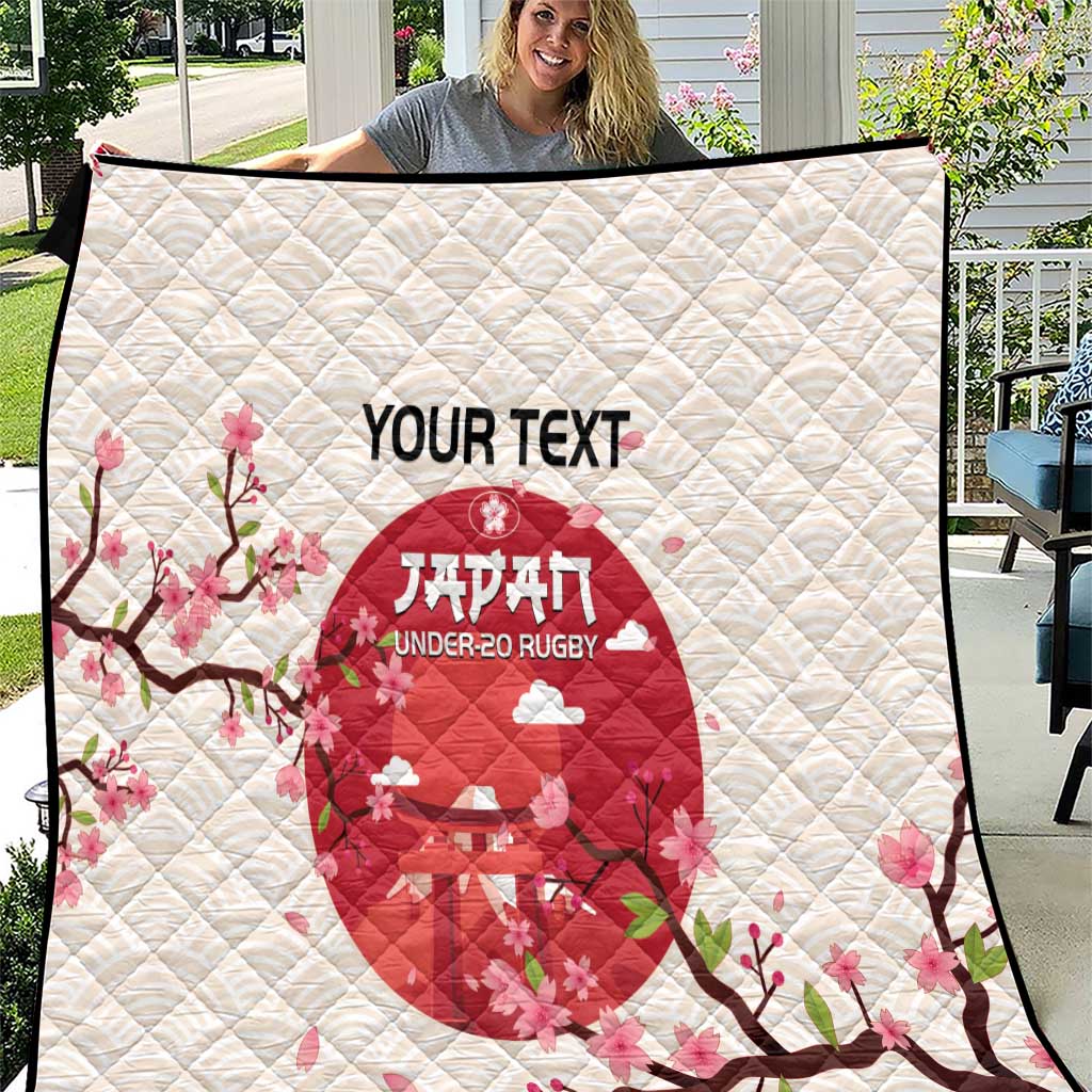 Custom Japan Rugby Quilt 2024 Go Champions Cherry Blossoms - Wonder Print Shop