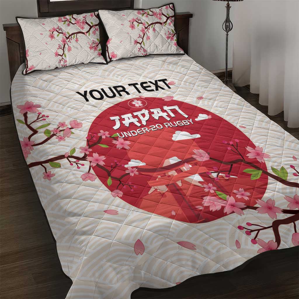 Custom Japan Rugby Quilt Bed Set 2024 Go Champions Cherry Blossoms - Wonder Print Shop