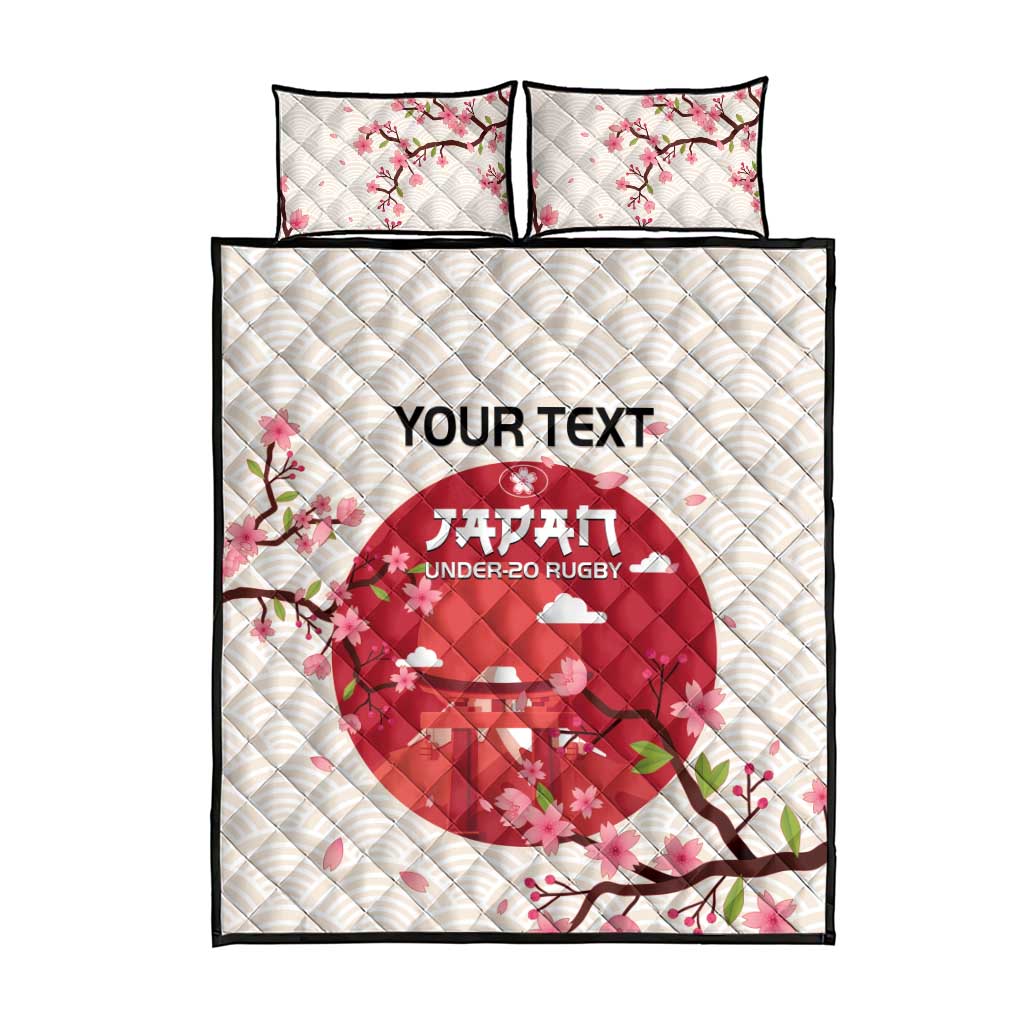 Custom Japan Rugby Quilt Bed Set 2024 Go Champions Cherry Blossoms - Wonder Print Shop