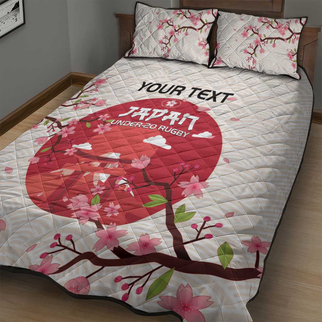 Custom Japan Rugby Quilt Bed Set 2024 Go Champions Cherry Blossoms - Wonder Print Shop