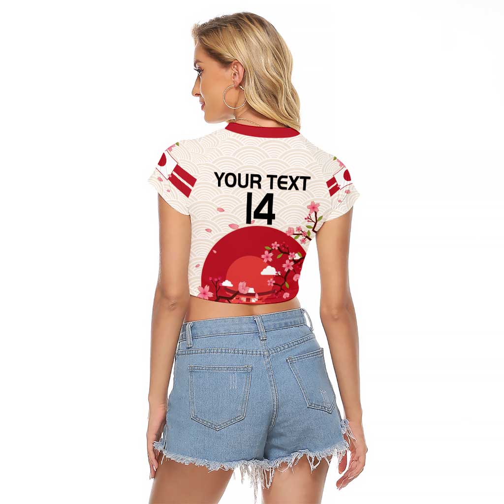 Custom Japan Rugby Raglan Cropped T Shirt 2024 Go Champions Cherry Blossoms - Wonder Print Shop