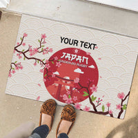 Custom Japan Rugby Rubber Doormat 2024 Go Champions Cherry Blossoms - Wonder Print Shop