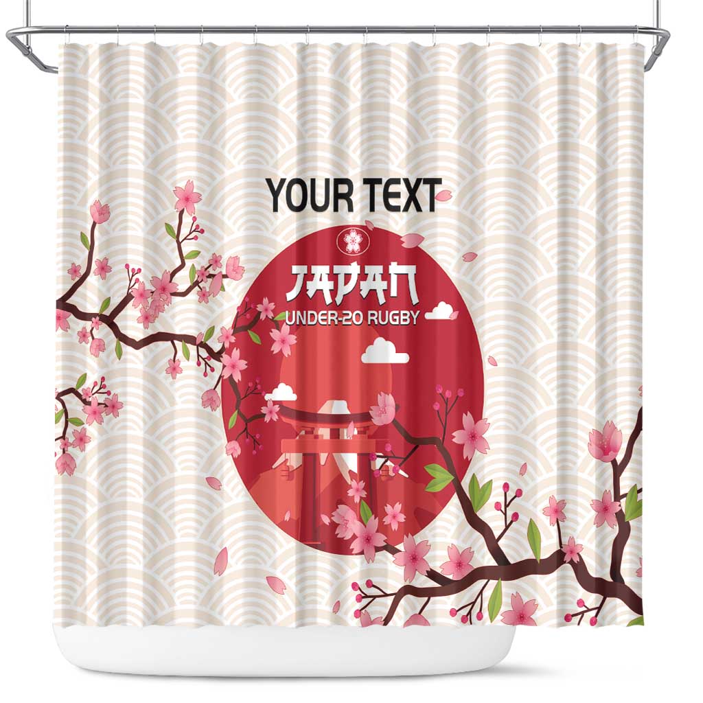 Custom Japan Rugby Shower Curtain 2024 Go Champions Cherry Blossoms