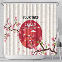 Custom Japan Rugby Shower Curtain 2024 Go Champions Cherry Blossoms