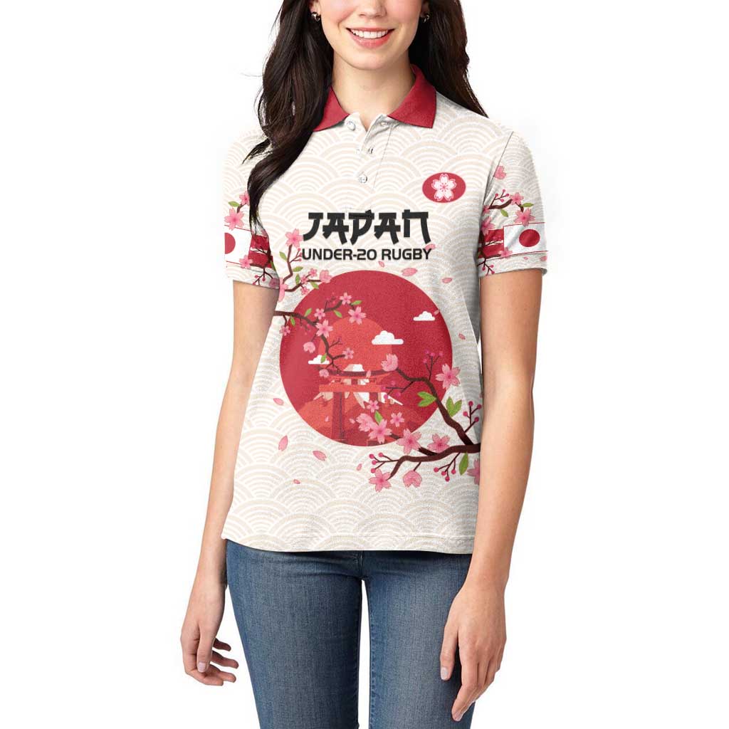 Custom Japan Rugby Women Polo Shirt 2024 Go Champions Cherry Blossoms - Wonder Print Shop