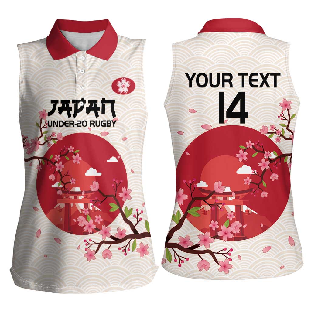 Custom Japan Rugby Women Sleeveless Polo Shirt 2024 Go Champions Cherry Blossoms - Wonder Print Shop
