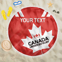 Custom Canada Rugby Beach Blanket 2024 Go Champions Maple Leaf - Wonder Print Shop