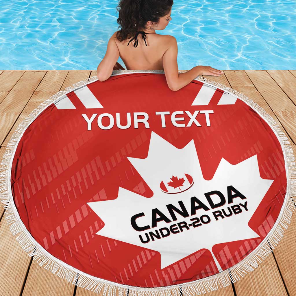 Custom Canada Rugby Beach Blanket 2024 Go Champions Maple Leaf - Wonder Print Shop