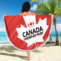 Custom Canada Rugby Beach Blanket 2024 Go Champions Maple Leaf - Wonder Print Shop