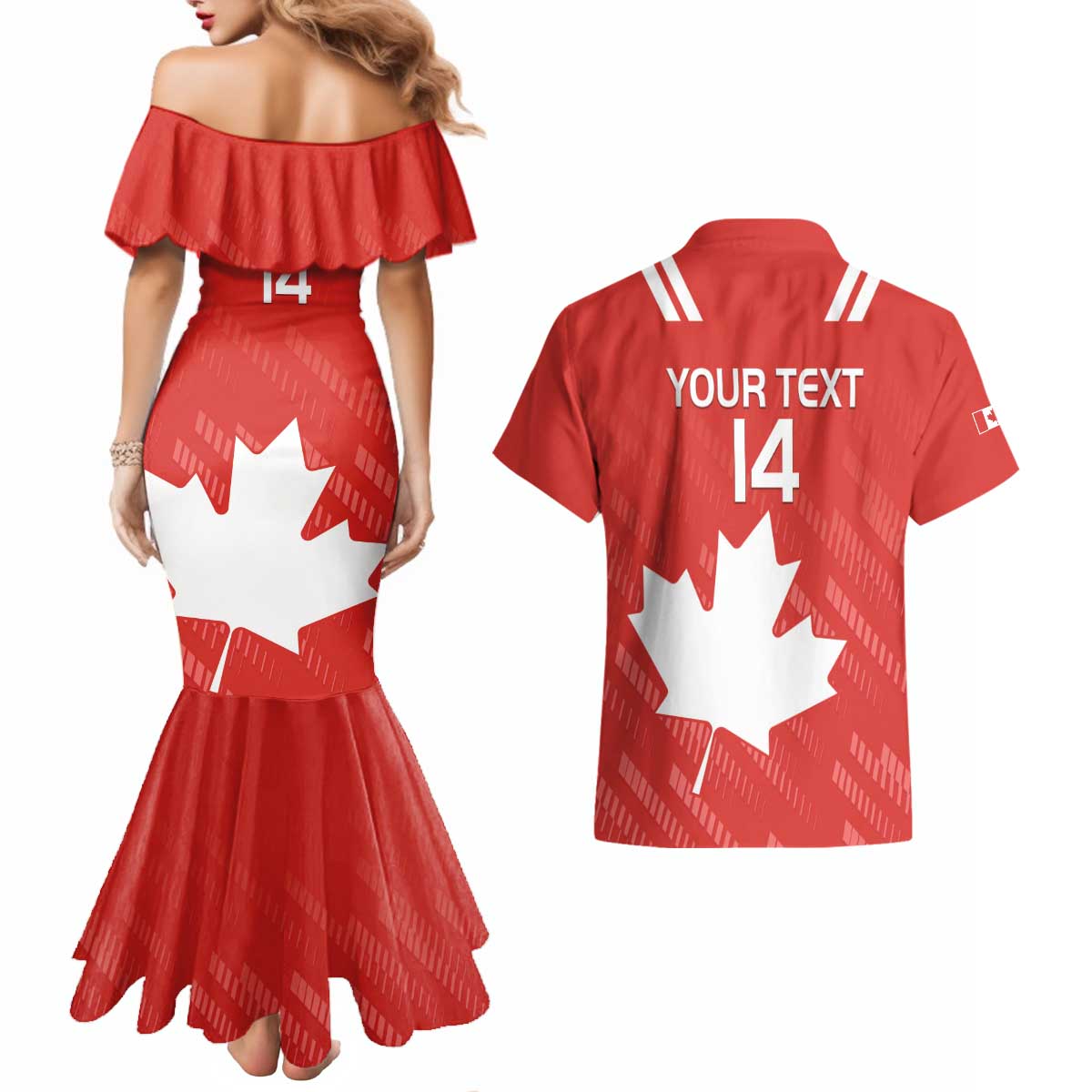 Custom Canada Rugby Couples Matching Mermaid Dress and Hawaiian Shirt 2024 Go Champions Maple Leaf - Wonder Print Shop