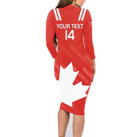 Custom Canada Rugby Family Matching Long Sleeve Bodycon Dress and Hawaiian Shirt 2024 Go Champions Maple Leaf - Wonder Print Shop