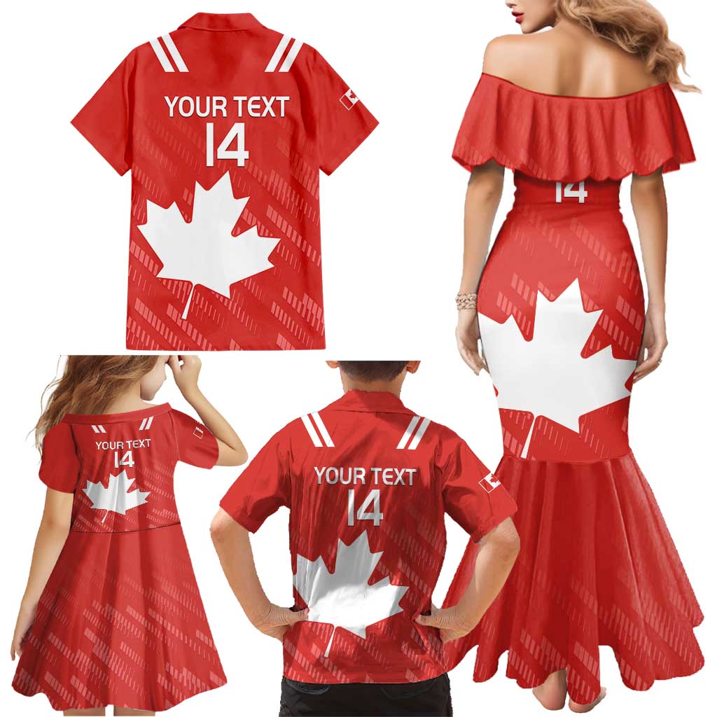 Custom Canada Rugby Family Matching Mermaid Dress and Hawaiian Shirt 2024 Go Champions Maple Leaf - Wonder Print Shop