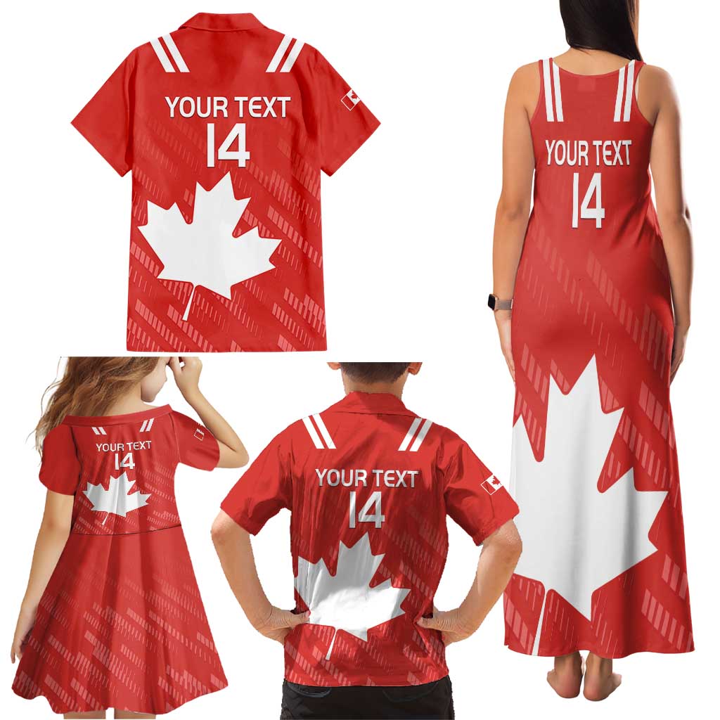 Custom Canada Rugby Family Matching Tank Maxi Dress and Hawaiian Shirt 2024 Go Champions Maple Leaf - Wonder Print Shop