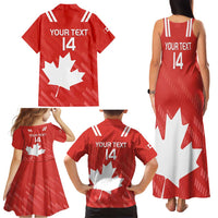 Custom Canada Rugby Family Matching Tank Maxi Dress and Hawaiian Shirt 2024 Go Champions Maple Leaf - Wonder Print Shop