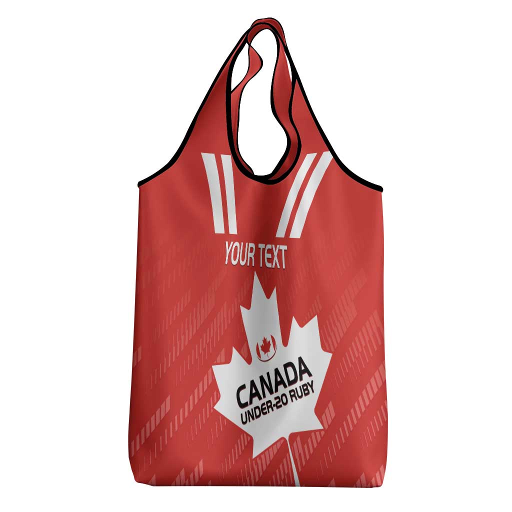 Custom Canada Rugby Grocery Bag Go Champions Maple Leaf