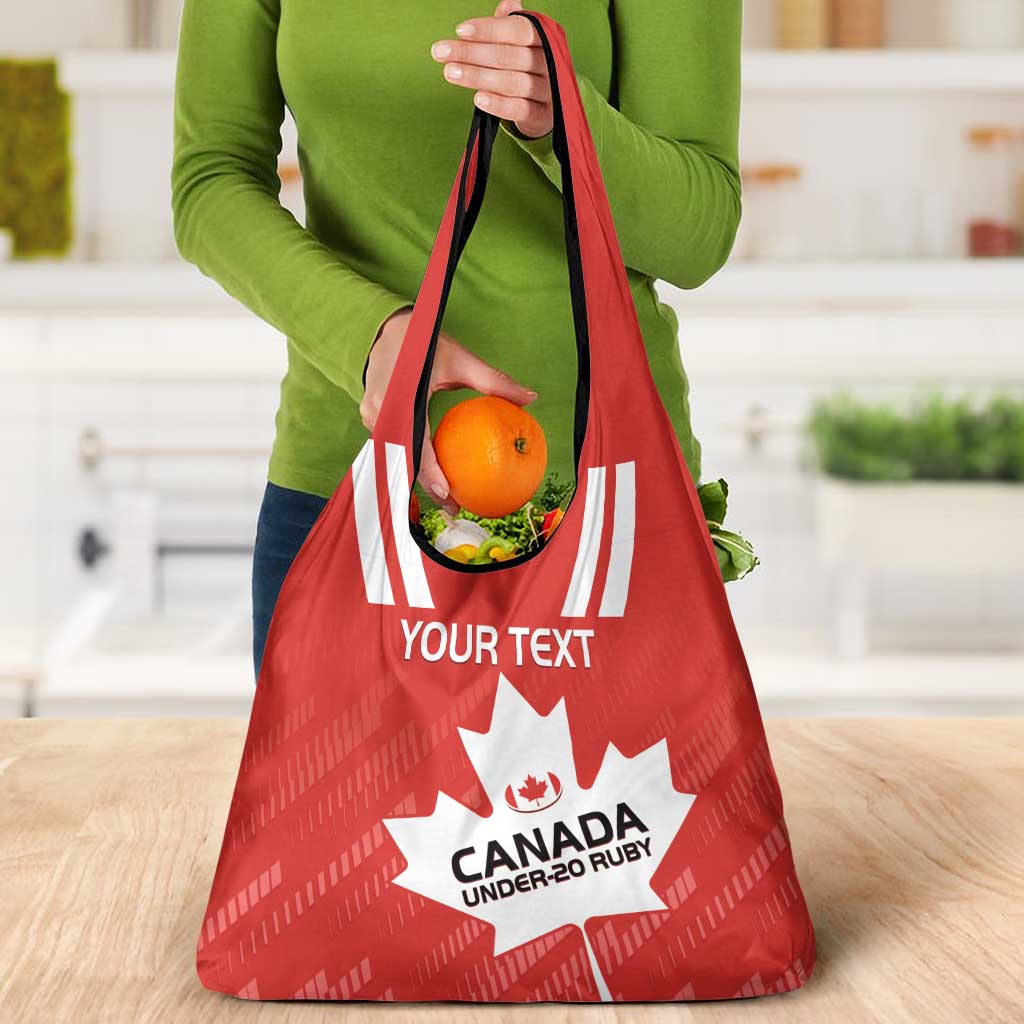 Custom Canada Rugby Grocery Bag Go Champions Maple Leaf