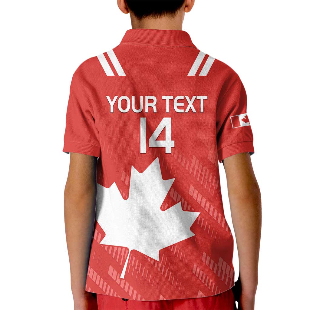 Custom Canada Rugby Kid Polo Shirt 2024 Go Champions Maple Leaf - Wonder Print Shop