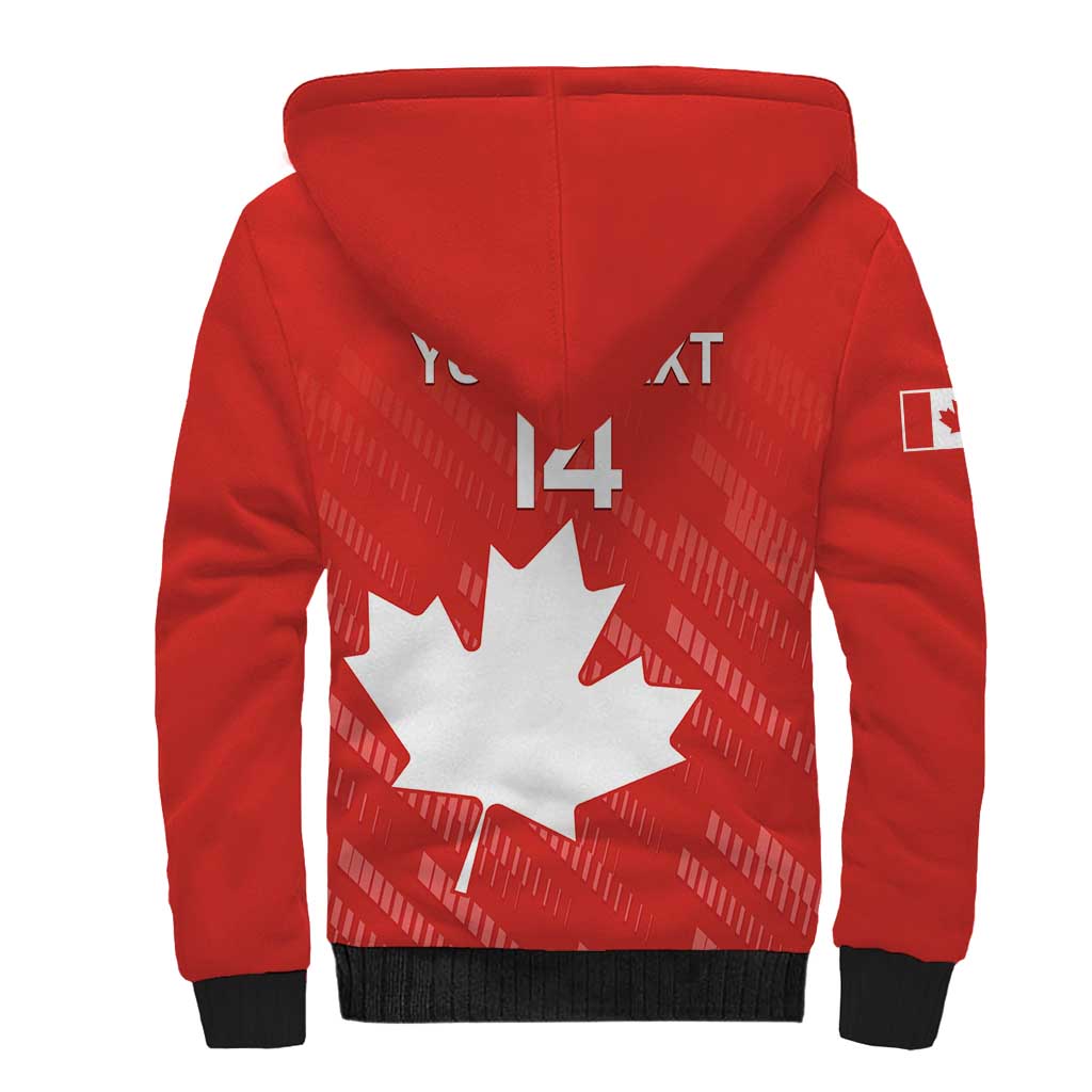 Custom Canada Rugby Sherpa Hoodie 2024 Go Champions Maple Leaf - Wonder Print Shop