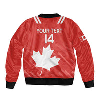 Custom Canada Rugby Sleeve Zip Bomber Jacket 2024 Go Champions Maple Leaf - Wonder Print Shop