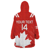 Custom Canada Rugby Wearable Blanket Hoodie 2024 Go Champions Maple Leaf - Wonder Print Shop