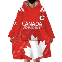 Custom Canada Rugby Wearable Blanket Hoodie 2024 Go Champions Maple Leaf - Wonder Print Shop