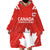 Custom Canada Rugby Wearable Blanket Hoodie 2024 Go Champions Maple Leaf - Wonder Print Shop